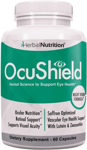 [BRSWGCA5CV7REYDG] OcuShield Eye Health Vitamiinitoetus tervetele silmadele, öine nägemine safrani, luteiini ja Zeaksantiiniga, silma toitained silma tervise kaitsmiseks ja stimuleerimiseks, üks pudel