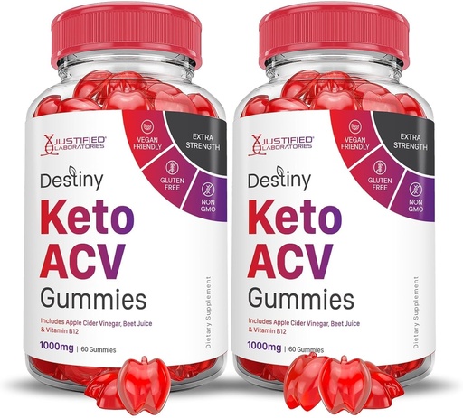[BRSROAQDCUHA4EL7] Justified Laboratories (2 Pack Destiny Keto ACV Gummies Advanced Formula 1000MG Destiny Keto Gummies Apple Cider Vinegar Formulated with Pomegranate Beet Juice Powder B12 Vegan Non GMO 120 Gummys