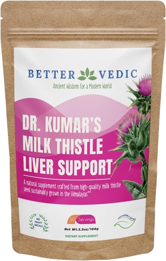 [BRSROCANAABGGDIZ] Milk Thistle Max - Liver Support - Pure Milk Thistle Powder - Silymarin, Traditional Ayurveda Herbal Supplement - Vegan, Solar Dried, No Preservatives - 3.53 oz - 50 Servings