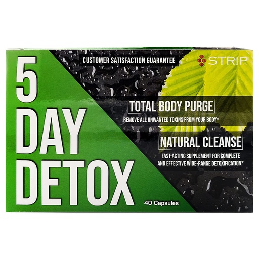 [BRSW2ZYCOIMREHYY] Strip 5 Day Detox Cleanse - Complete Body Cleanse | Remove Toxins & Unwanted Impurities - Natural, Healthy Cleansing Support for Liver, Urinary Tract, Kidney, Digestive System - 40 Capsules