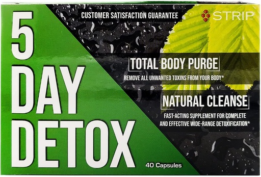 [BRSW2ZYCOIMREHYY] Strip 5 Day Detox Cleanse - Complete Body Cleanse | Remove Toxins & Unwanted Impurities - Natural, Healthy Cleansing Support for Liver, Urinary Tract, Kidney, Digestive System - 40 Capsules