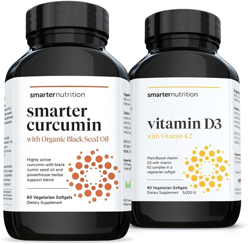 [BRSRMCATC4AWY3Y3] SMARTERNUTRITION Curcumin - Potency and Absorption + Plant-Based Vitamin D3 Immune Support with Vegan K2 Complex