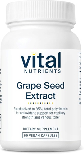 [BRSWIYQFPJYWKAA7] Vital Nutrients Grape Seed Extract 100mg | Potent Antioxidant and Support for Circulation, Capillary, and Vein Health | Gluten, Dairy, Soy Free | Non-GMO | 90 Capsules