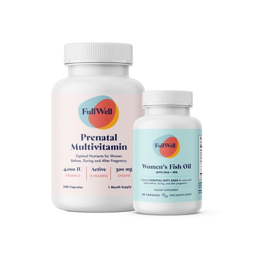 [BRSROZIFCIGQKFD5] FullWell Women's Prenatal Essentials - Women’s Prenatal Multivitamin & Fish Oil - Supports Maternal Health & Fetal Development - Omega 3, DHA, Folate & Choline- 30 Servings