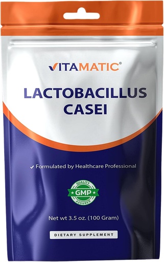 [BRSRAYIDOFYAI3LX] Vitamatic Lactobacillus Casei Probiotic Powder - Digestive Health Support - 100 Gram (3.5 OZ) - 100 Servings