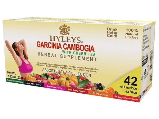 [BRSWGFQLDMOWYDTA] HYLEYS Tea Garcinia Cambogia Green Tea with Assorted Flavors - 42 Tea Bags (12 Pack - 504 Tea Bags Total)
