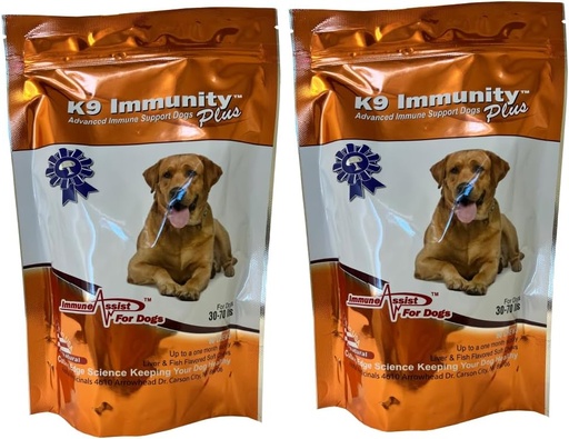[BRSWGFD7CIIG23IU] Aloha Medicinals - K9 Immunity Plus - Potent Immune Booster for Dogs 30-70 lbs - Certified Organic - Mushroom Enhanced Supplement - VeterinarianRecommended Dog Health Supplement - 60 Chews 2 Pack