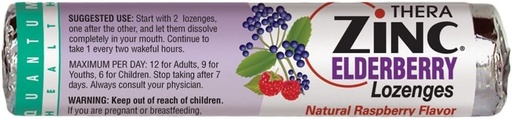 [BRSWIYQ5A4PW23D6] Thera Zinc Elderberry Lozenges, 14 Count (Pack of 12)