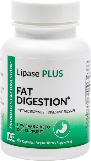 [BRSWKFT2CADAACDK] Lipase Plus - Digetical Enzyme Formula, Fatty Food Diatles, Omega Fatty Acid Absorpsi 126; 45 Count
