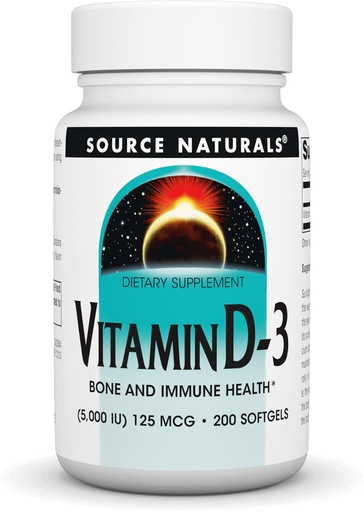 [BRSWIZT3CMCQ2GTA] Avots Naturals Vitamīns D-3 5000 iu Atbalsta kaulu un imūno veselību* - 200 softgels