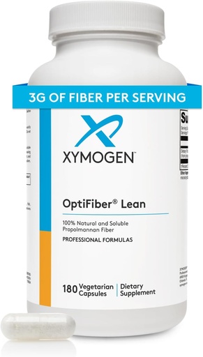 [BRSRMGQTC4BQ4YLF] XYMOGEN OptiFiber Lean, Daily Fiber Supplement Pills - 100% Natural Soluble Propolmannan Dietary Fiber - Support Digestion, Satiety & Regularity - Serves as a Prebiotic (120 Capsules)