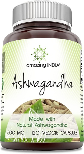 [BRSWKGT2CYPWK3D2] Amazing India Ashwagandha Suplemen 12.4; 500 Mg Per Serving 124; 120 Vevgie Capsules 14; Non-GMO 124; Gluten Free 124; Made in USA 124; l deal for Vegetarians