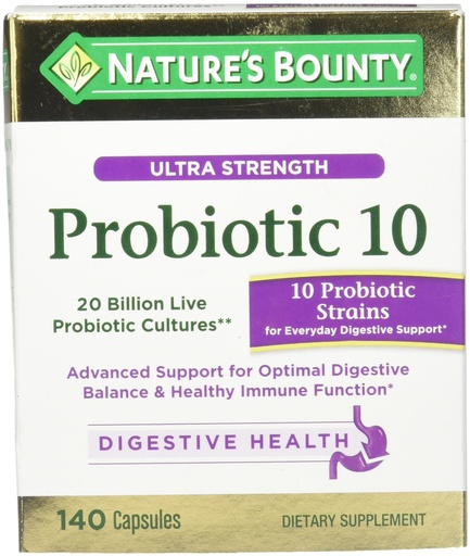 [BRSWKGIQOEOGGGTI] Nature's Bounty Ultra Strength Probiotic 10, 140 Capsules