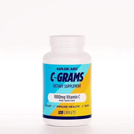 [BRSRMZYPCANBOYAU] AdvoCare C-Grams - Premium Dietary Supplement for Skincare, Immune Support & Cardiovascular Health* - Contains Vitamin C, Magnesium & More - 120 Caplets