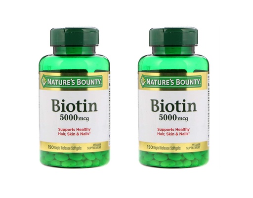 [BRSWIBACBMHGCCLK] Set of 2 Nature's Bounty® Biotin 5000 mcg, 150 Softgels