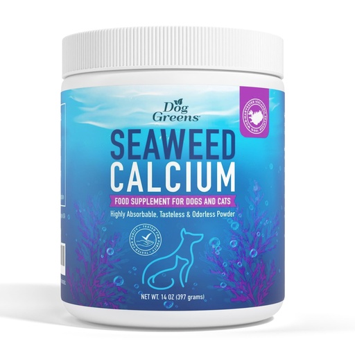 [BRSWICYOOYIBSH3I] Seaweed Calcium Powder for Dogs and Cats - Vet Recommended Calcium Supplement for Dogs with 72 Trace Minerals, Wild Icelandic Marine Algae for Strong Bones, Teeth, Joints and Muscles, 14oz
