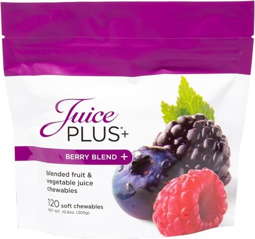[BRSRAYD7CQNGCEYY] Juice Plus+ Berry Blend Soft Chews (Chewables) - Daily Nutrition from 12 Plants with Whole Fruit, Vegetable, & Berry - Raspberry, Bilberry, Blueberry, and More! for Adults and Kids - (1-mo, 30 Chews)