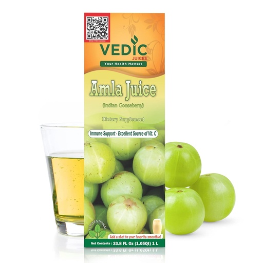 [BRSRMGD5BUHBS33B] Vedų sultys Amla sultys, Indijos gooseberry papildas su vitaminu C Gut Health, ir Plaukų augimas, žolinis gėrimas - 1 litras