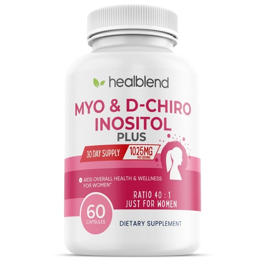 [BRSW2BAFBAFAMYL7] Myo & D-Chiro Inositol Plus Supplement Blend, Hormonal Balance, Healthy Ovulation and Overall Wellness Support for Women, Fertility and Pregnancy Health, 60 Capsules