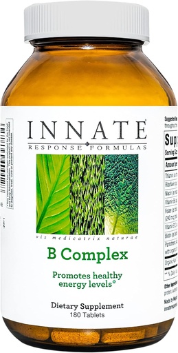 [BRSWIYYFAAMRSFD2] INNAT Response Formulas B Complex - B Vitamin Supplement - Understøtter cellulær energi produktion og metabolisme - Vegan, Kosher, Non- GMO projekt Verified - Made without 9 Food Allergens - 180 tabletter