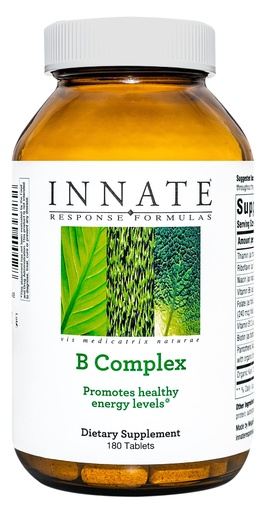 [BRSWIYYFAAMRSFD2] INNATE Response Formulas B Complex - B Vitamin Supplement - Supports Cellular Energy Production and Metabolism - Vegan, Kosher, Non-GMO Project Verified - Made Without 9 Food Allergens - 180 Tablets