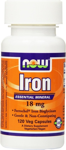 [BRSWICYECEJR2CIZ] NOW Iron 18 mg,120 Veg Capsules