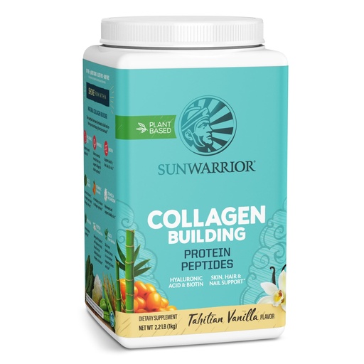 [BRSWYCQFCIMAKEIY] Sunwarrior Collagen Peptides Building Powder | Vegan Collagen for Women Plant-Based Protein Powder | Hyaluronic Acid, Biotin, Silica, Vitamin C for Hair Skin & Nails | 40 Servings, Vanilla Flavored