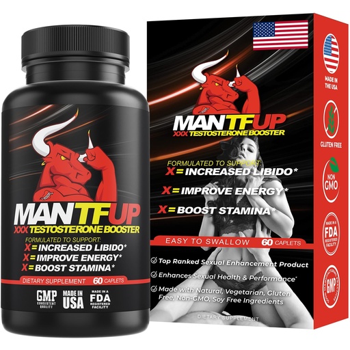 [BRSWYZDYBUFAEYA2] MANTFUP Vitality Enhancer for Men | Fast-Acting Testosterone Booster & Daily Supplement to Support Male Health & Libido | Potenciadores de Testosterona | Made in USA (1 Month Supply, 60 Caplets)