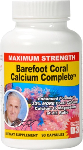 [BRSWKYQOOUOGYF3K] 1500mg, 90 Capsules- Coral Calcium supplement udviklet af Bob Barefoot- Understøtter total sundhed & PH Level- Indeholder calcium, Magnesium & vitamin D3