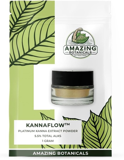 [BRSRAFTQOJYQYCTB] Kanna Extract Powder, Premium Lab Refined Sceletium Tortuosum Extract tención 5.5% Active Alkaloids, 80% Mesembrine - 25 mg Alkaloid-rich extract - Incluye dosificación Spoon - (1 Gram) 40 porciones