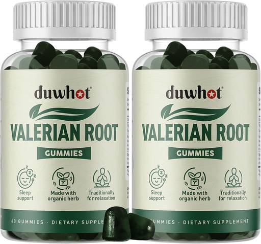 [BRSROH37O55BUHTK] Valerian Root Gummy, Organic Valerian Root for Sleep & Stress Relief, Enhanced with Chamomile Flower for Adults, Kids-Friendly, Apple Flavor, 120 Counts