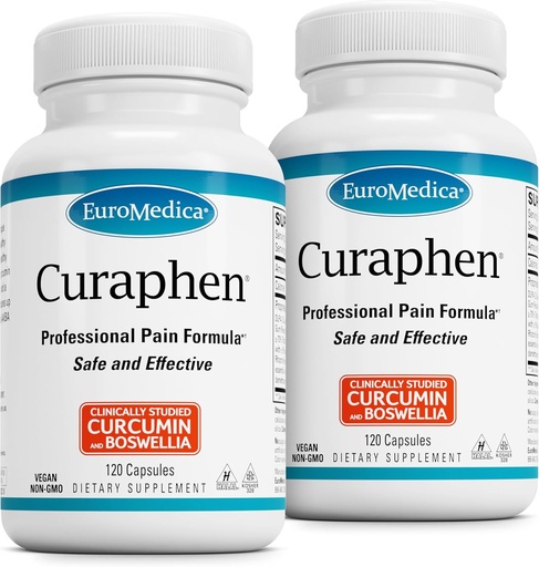 [BRSROEI2CN7RM3IZ] EuroMedica Curaphen - Curcumin Supplement for Circulation & Endorphin Support - Support for Occasional Discomfort - Aids Healthy Muscles - 120 Capsules, 2 Pack (240 Capsules)