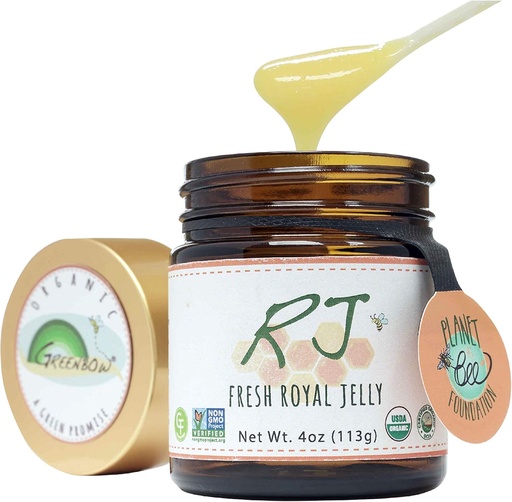 [BRSWKFAOOIMWAYAZ] Greenbow Organic Fresh Royal Jelly - 100% USDA Certified Organic, Non-GMO, Halal, Pure, Gluten Free - One of The Most Nutrition Packed - (113g)