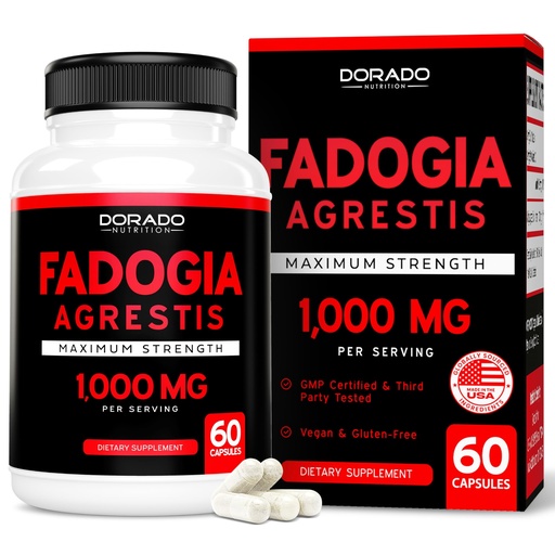 [BRSW22YRPJ4GK2QU] Fadogia Agrestis Extract 1000mg per Serving - [Maximum Strength] - Strength, Drive, Athletic Performance, Muscle Mass - Third Party Tested - Zero Fillers - Gluten Free, Non-GMO, Vegan Capsules