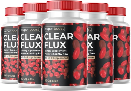 [BRSRAAY7AECGAAD7] (5 Pack) Clear Flux Supplement Detox Cleanse, Capsules Blood Vessel Cleaner Support Advanced Formula, ClearFlux Capsules Maximum Strength All Natural Vitamins Health (300 Capsules)