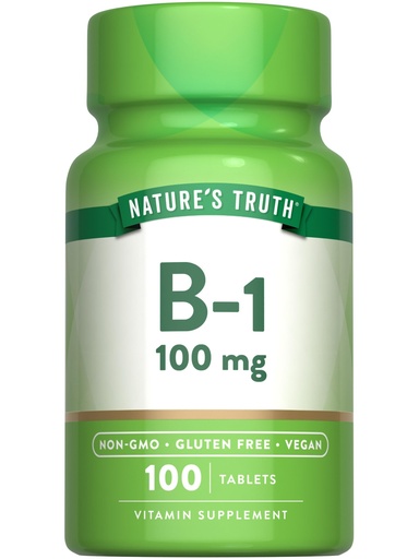 [BRSWEBA6OINBAHLZ] Nature's Truth Vitamin B1 100mg (Thiamine) | 100 Count | Vegan, Non-GMO & Gluten Free Supplement