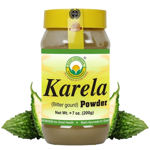 [BRSWIED3AB4RSDT4] BASIC AYURVEDA Karela Powder – 7.05 Oz (200g) | 100% Natural Bitter Gourd Powder | Rich in Antioxidant | Ideal for Herbal Teas, Cooking & Juices | Plant-Based & Gluten Free