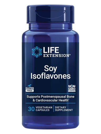 [BRSWIYQYBIIGCHTK] Life Extension Soy Isoflavones, Heart, Bone & Cellular Health Support for Post-menopausal Women, Gluten-Free, Non-GMO, Vegetarian, 30 Capsules