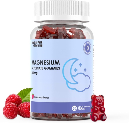 [BRSROAQFBMAQMALD] Magnesium Glycinate Gummies 400mg,Adult Sugar Free Magnesium Glycinate Supplement,Muscle, Bone Support - 60 Organic Gummies