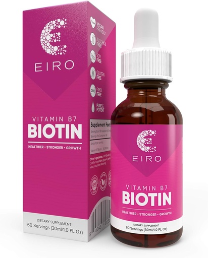 [BRSWGEI3CUFGAYD7] EIRO Biotin Liquid Drops | 6000mcg per serving | Healthier, Stronger, Faster - Hair & Nails | Superior Absorption