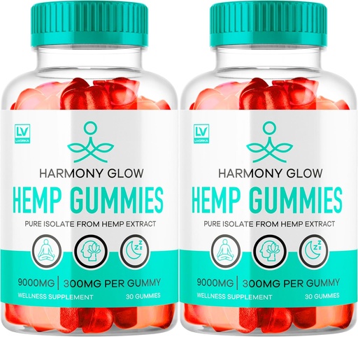 [BRSRAHQYPMAWOFYV] (2 Pack) Harmony Glow Gummies, Harmony Glow Hemp Gummies, Harmony Glow Supplement, Harmony Glow Natural Hemp, HarmonyGlow Hemp Gummies, Harmony Glow Multivitamin Gummys, 60 Gummies for 2 Months