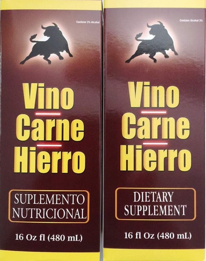 [BRSWGYY2AR5AOETJ] Vino Carne Hierro 16 Fl oz. 2-Pack