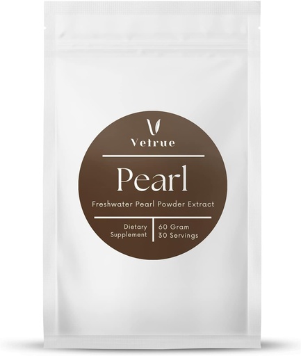 [BRSRMAL2CEBBQGTV] Pure Pearl Powder | 60 Gramm |100% Natürliche Inhaltsstoffe von Frischwasser | Non-GMO | Nahrungsergänzung mit Calcium & Aminosäuren (30 Portionen)
