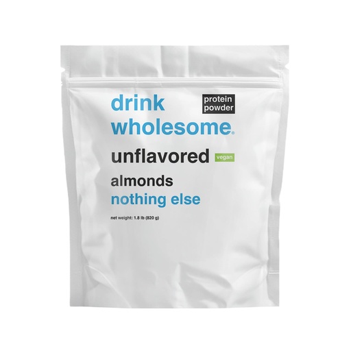 [BRSROCA2OZ6QID3D] drink wholesome Unflavored Almond Protein Powder for Sensitive Stomachs | Vegan, Plant-Based | For GERD, IBS | No Bloating, No Constipation, No Gas, No Reflux | Additive-Free, Dairy-Free, Gluten-Free