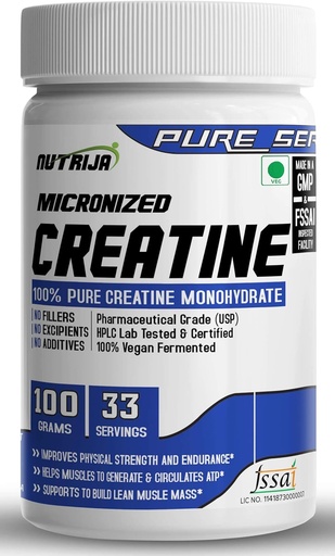 [BRSROYACCF5GC2YZ] NutriJa Pure Micronized Creatine Monohydrate Powder- 100grams | Pre/Post Workout Supplement for Muscle Repair & Recovery
