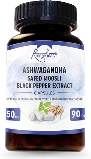 [BRSRAFAYOQMQKH3O] Ashwagandha Capsules 2,100 mg - 90 Capsules Ashwagandha Powder and Root Extract.