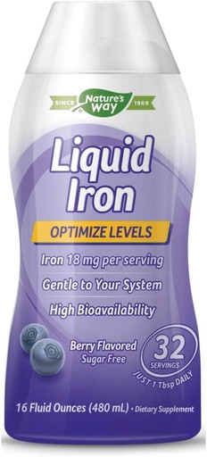 [BRSWGEIBAEFBUD3J] Liquid Iron - Natural Berry Flavor 16 fl Ounce Liquid