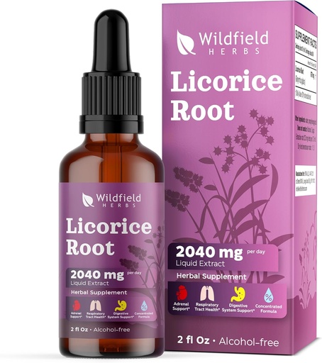 [BRSRAZYLDMNQMDQ3] Licorice Root Extract Drops 2000mg (Glycyrrhiza glabra L.) Herbal Supplement Absorbs Better Than Capsules, 1 Month Supply, 84 Servings, Alcohol-Free Tincture - 2 Oz, Pack of 1