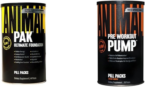 [BRSROAINOQPREADB] Animal Pak - Convenient All-in-One Vitamin & Supplement Pack - Zinc & Pump – Preworkout - Vein Popping Pumps – Easy to Remove Stimulant Pill for Anytime Workouts – 30 Count