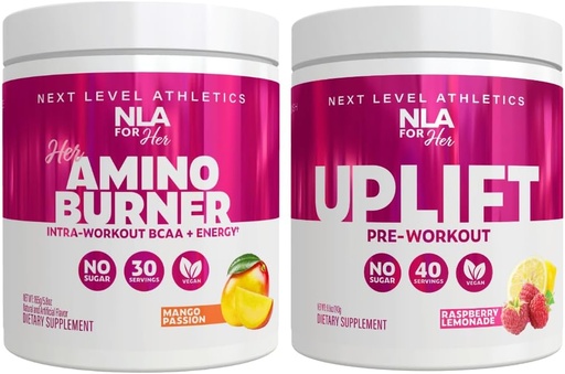[BRSW2GANBYIGGYA2] NLA for Her Pre/Intra Workout Stack (Includes Her Thermogenic Amino Mango Passion and Uplift Pre Workout Raspberry Lemonade)